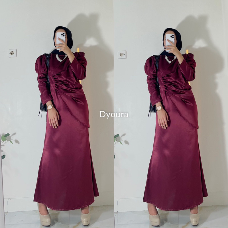 Dress zara wanita/silk dress satin dress kondangan outfit kondangan malay gamis mermaid dress serut silk