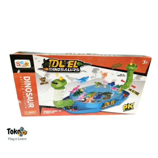 Promo Mainan Anak Keluarga Dino Duel Dinosaur Battle Shoot PK Board Game Limited