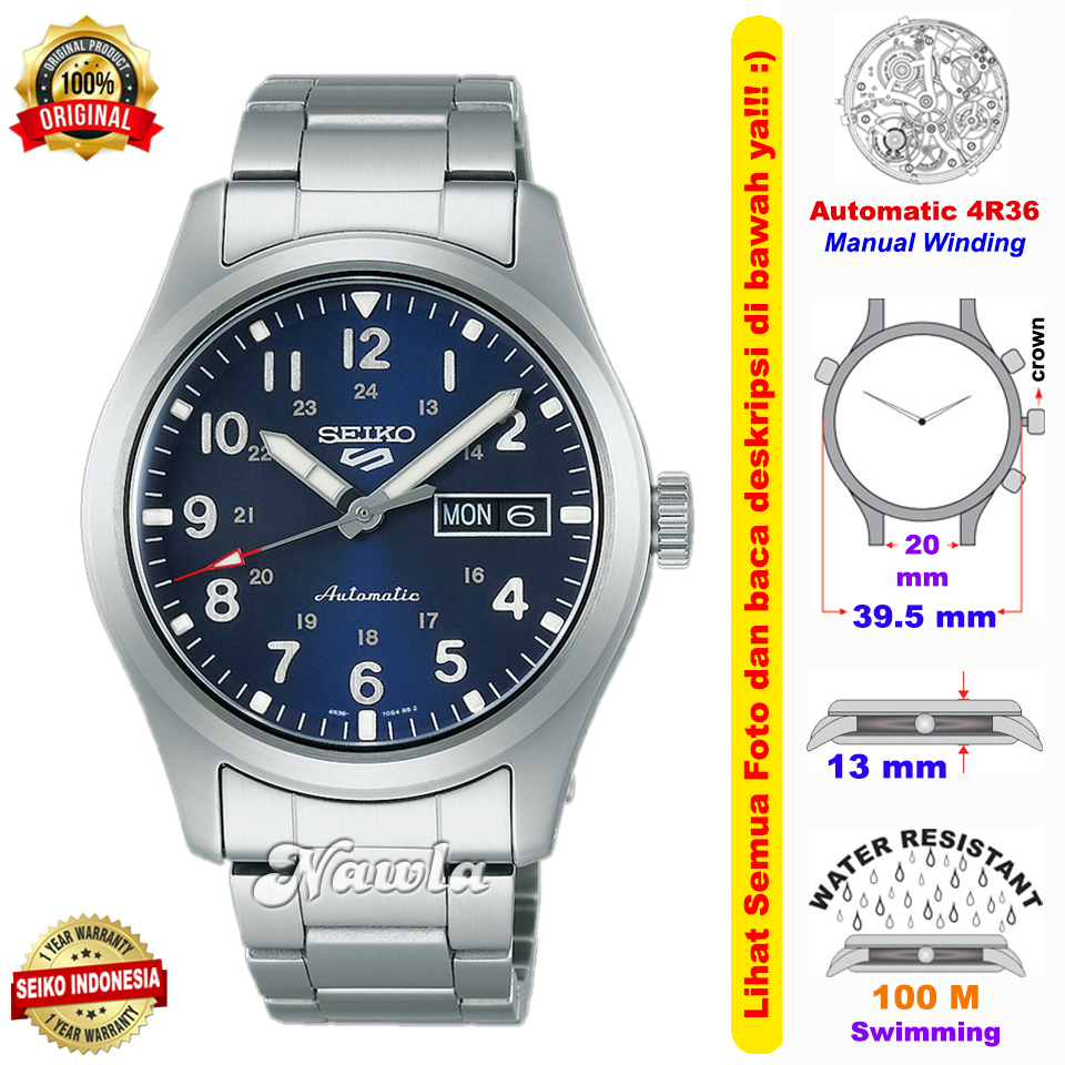 Seiko 5 Sports SRPG29K1 Field Blue Dial - Jam Tangan Pria SRPG29