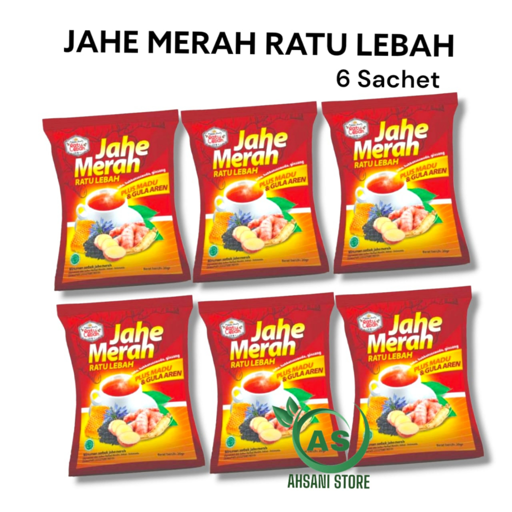 

Jahe Merah Super Ratu Lebah plus Madu dan Gula Aren Harga Perenceng isi 6 sachet