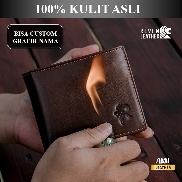 Dompet Lipat Kulit Pria Branded Reven Xavier Leather Wallet Bahan 100% Kulit Sapi Asli Original Premium Cowok Keren Terbaru