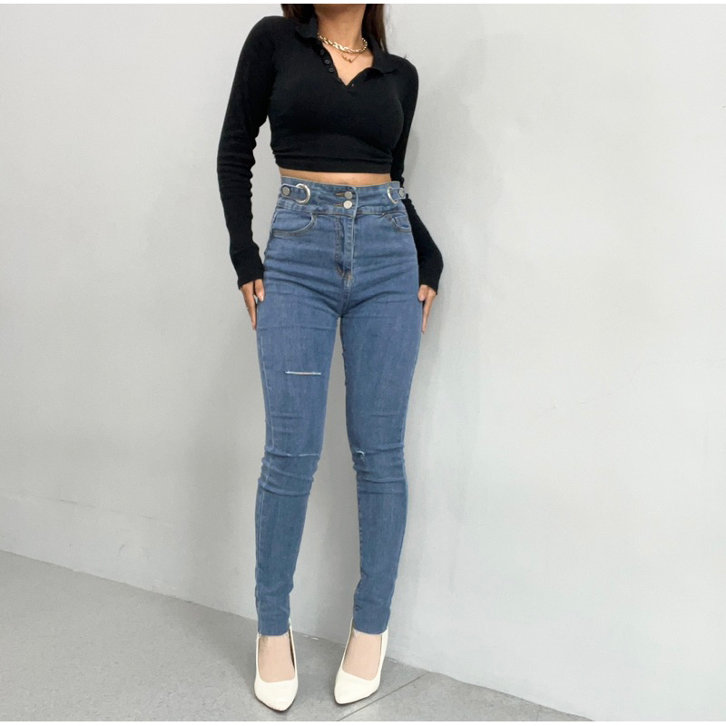 [LUXE.DLABEL] - Jeans 147 | Celana Panjang Highwaist Wanita Jeans Import Premium Quality Jeans Wanita Polos Ripped Jeans Highwaist Jeans Wanita Bangkok Skinny Jeans Highwaist Baggy Wideleg Jeans Kulot jeans Boyfriend Jeans Kargo Jeans Cargo jeans BKK