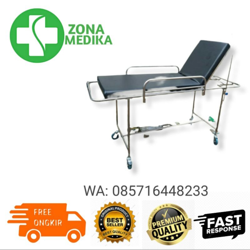 Brangkar dorong pasien sederhana stailess