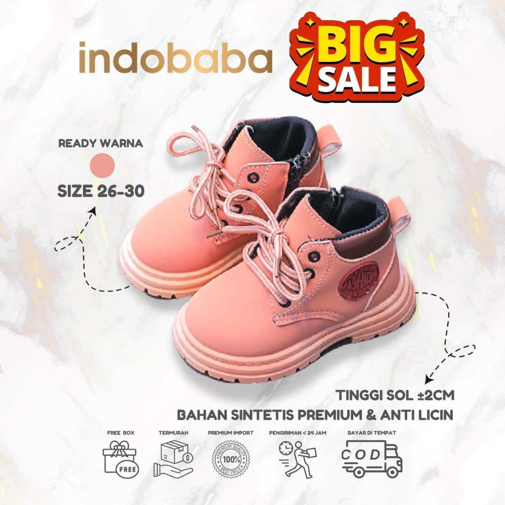 ✅INDOBABA✅ Sepatu Boots Anak Sepatu Boots Perempuan Boots Anak Import Sport Unisex 3-7 Tahun #881388