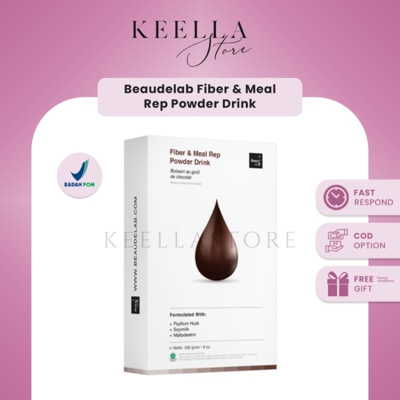 Beaudelab Fiber &amp; Meal Rep powder drink serat diet detox pengganti makanan