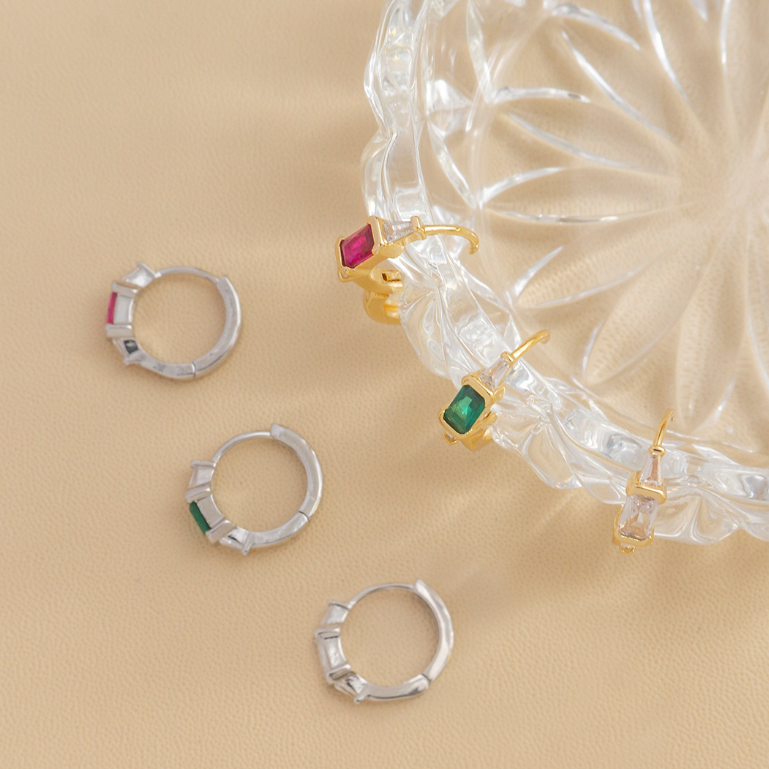 Modan - Colorful Mini Hoops Premium Gold Filled / White Gold Filled Anting Bulat Warna Warni