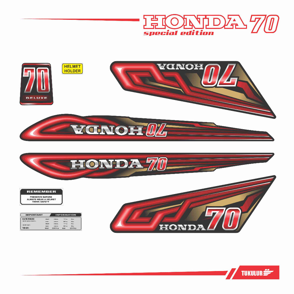 STIKER HONDA C70 STRIPING DECAL C70 RACING SPECIAL EDITION 3