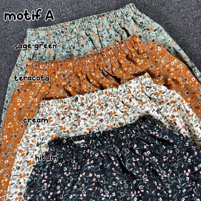 CASSIE ROK PANJANG MOTIF KOREAN STYLE JUMBO BIG SIZE CRINKLE