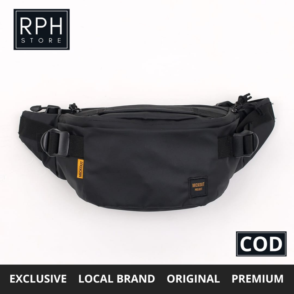 Tas Selempang Slempang Waistbag Pinggang Pria Cowok Distro Anti Air Waterproof Kecil Original R10