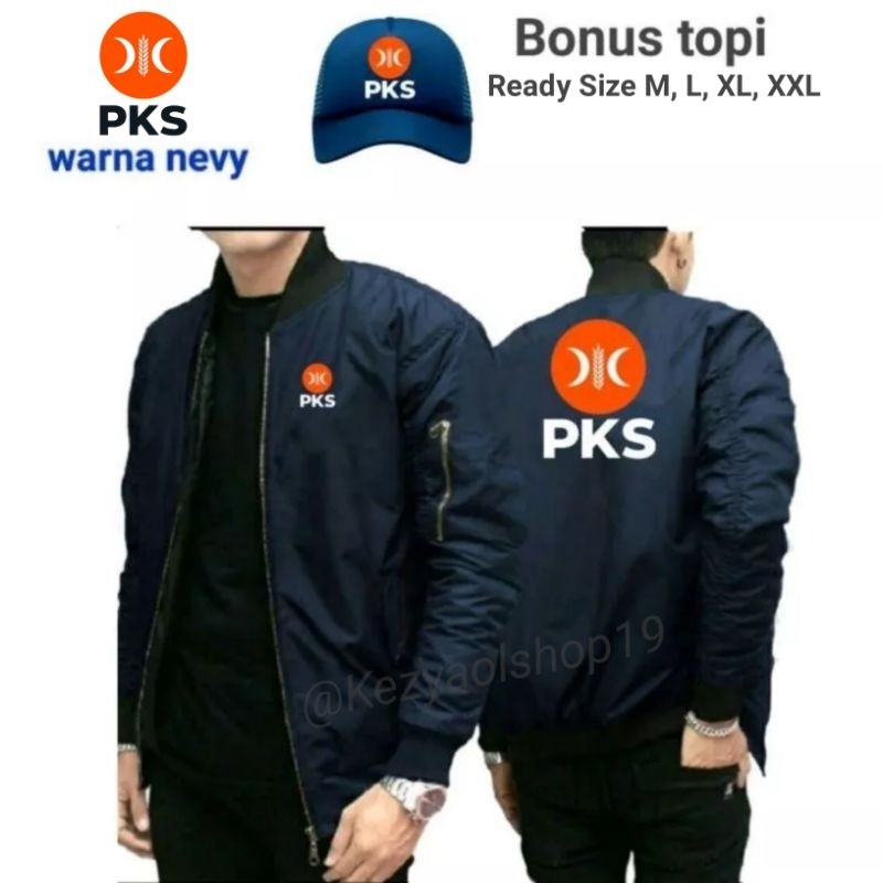 jaket Bomber PKS- jaket Partai PKS terbaru Bonus Topi