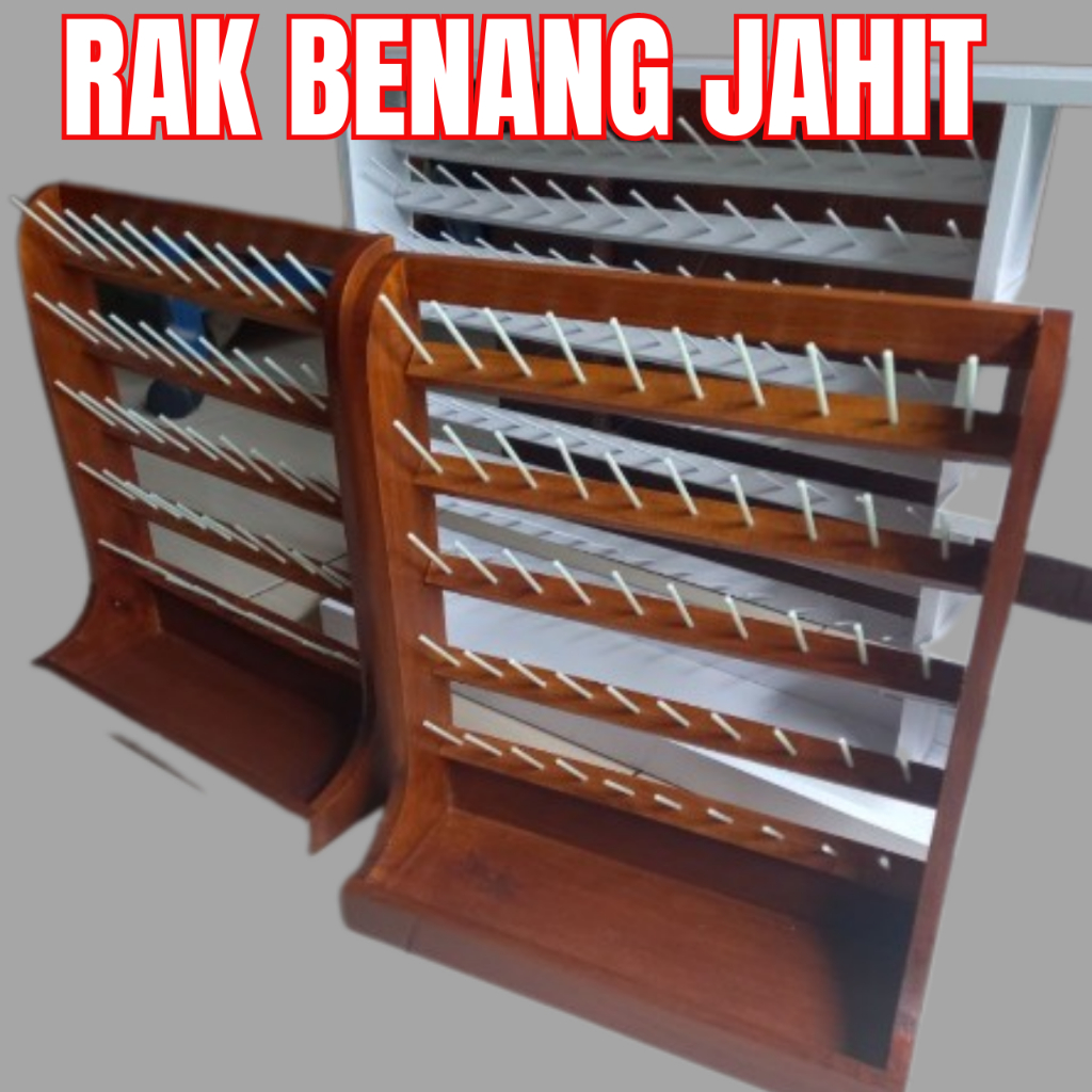 RAK BENANG JAHIT Isi 50 SERBAGUNA Tempat Wadah Benang Kayu