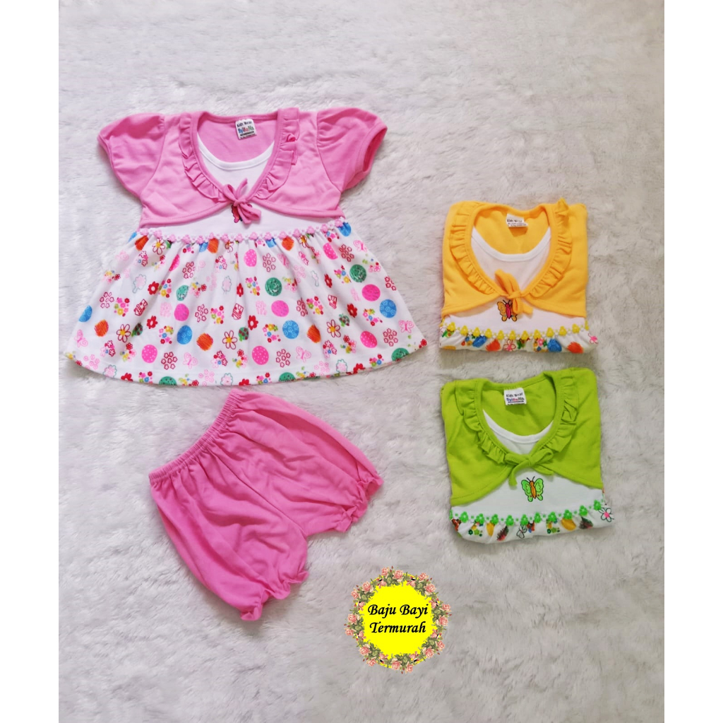 baju rok bayi perempuan dress bayi cewek setelan baju rok 6 bulan