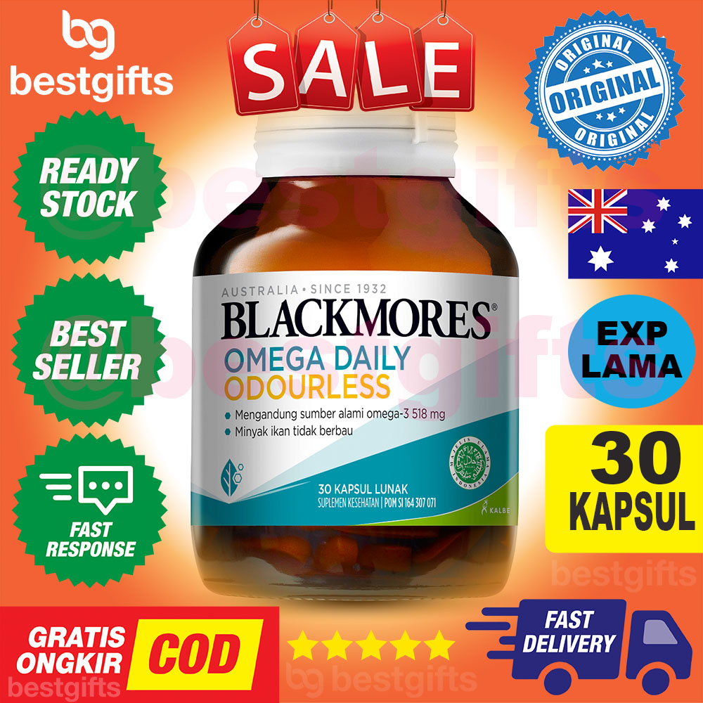 BLACKMORES OMEGA DAILY 3 FISH SALMON OIL MINYAK IKAN TURUNKAN KOLESTEROL JANTUNG KALBE - 60 KAPSUL