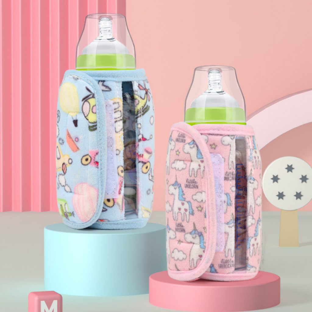 T24 - Keola Karakter Tas Penghangat Botol Susu Bayi Portable Travel dengan USB untuk Outdoor, Compact Lipat Mudah dibawa