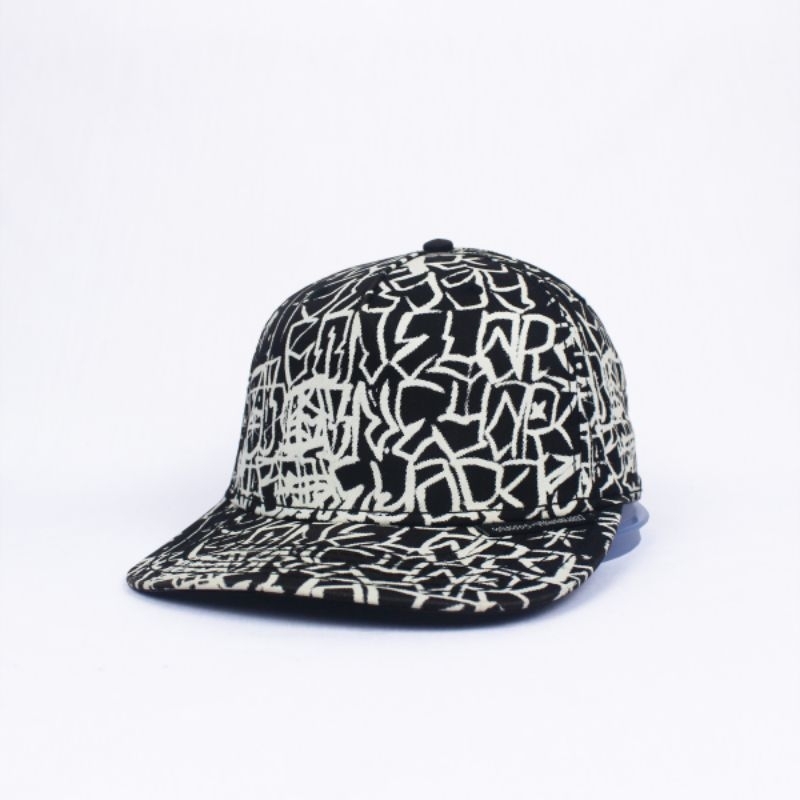 Topi Snapback St*ssy x Neighborhood Boneyards Black White OSFA Adjustable Second Murah Original