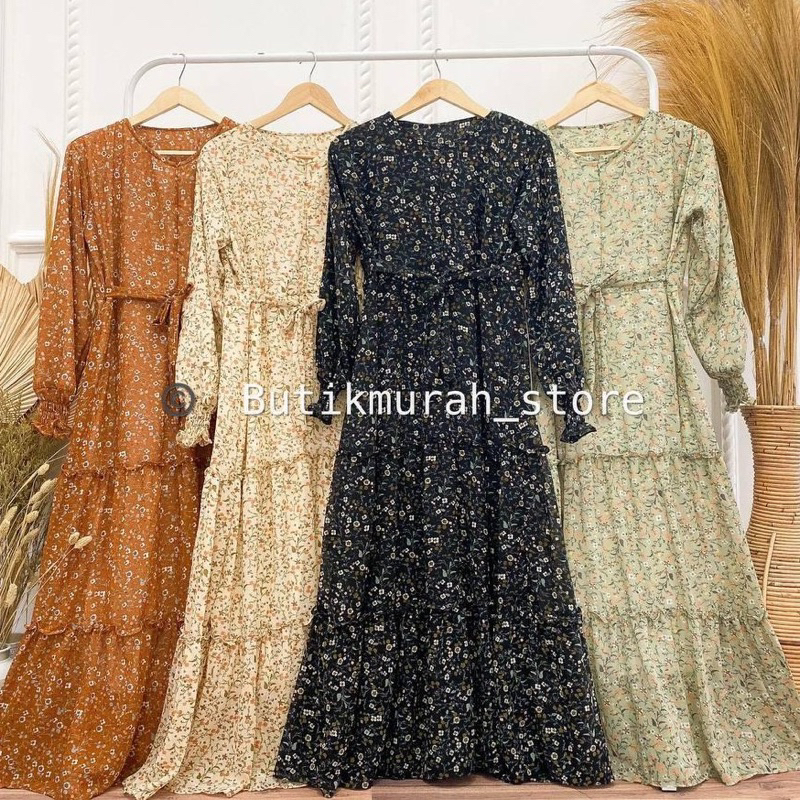 Gamis Bunga Vintage Korea Flower