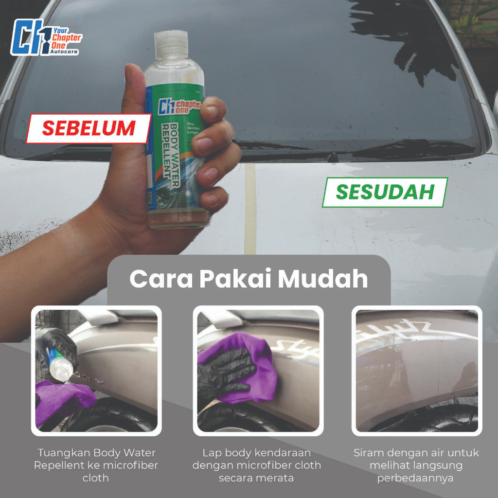 Chapter One Body Water Repellent 250 ml Cairan Body Kendaraan Anti Air