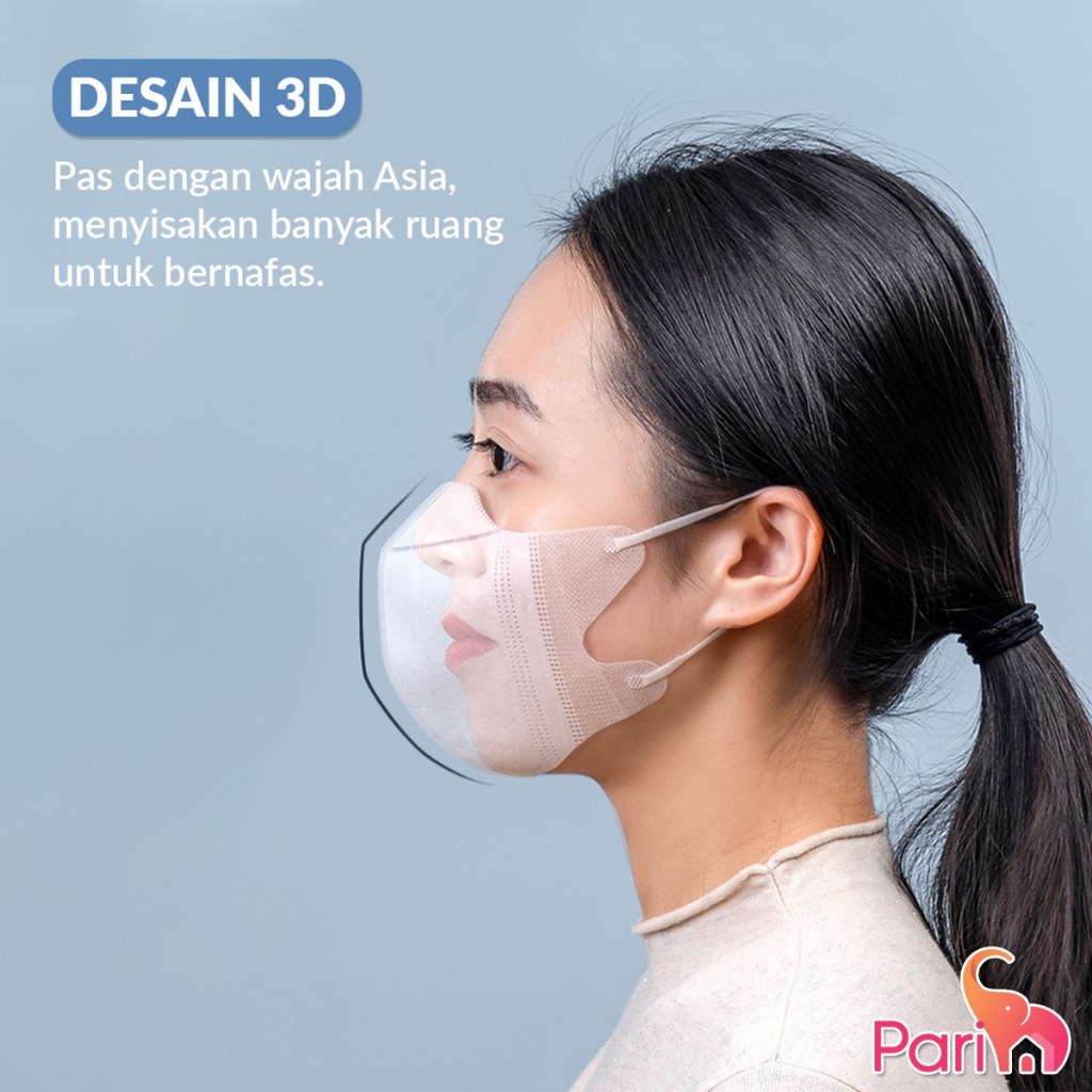 Masker Duckbill Garis Tengah / Masker Import Non Medis 3 Ply isi 50pcs