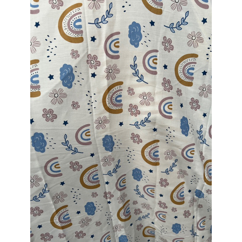 bahan kain katun rayon viscose premium motif abstrak dasar ungu
