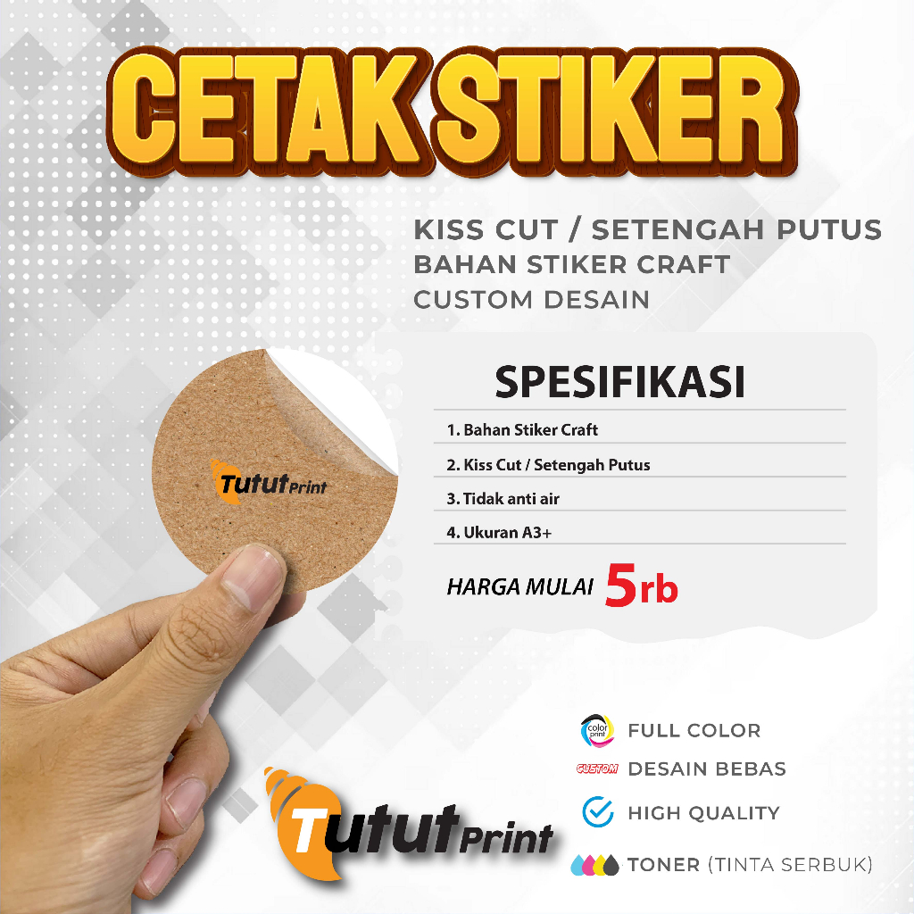 

Cetak Stiker CRAF / Label Kemasan + Cutting / Cetak Stiker Label Online Shop