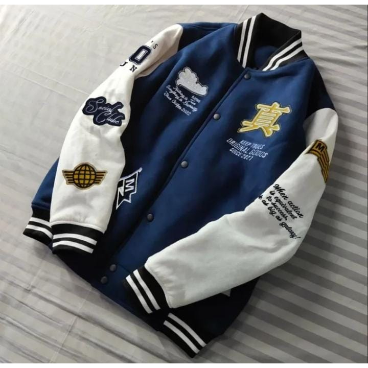 (BORDIR) Jaket Varsity Hoodie Sweatshirt Hijau Pria Wanita Bordir / Jaket Bordir Varsity Tebal