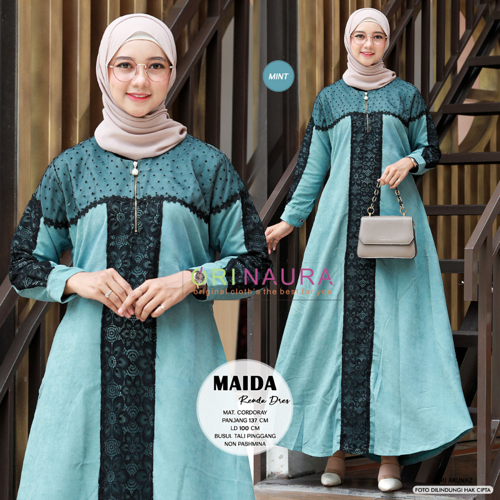 Maida Renda Dress Gamis Muslim Original Produk By Orinaura