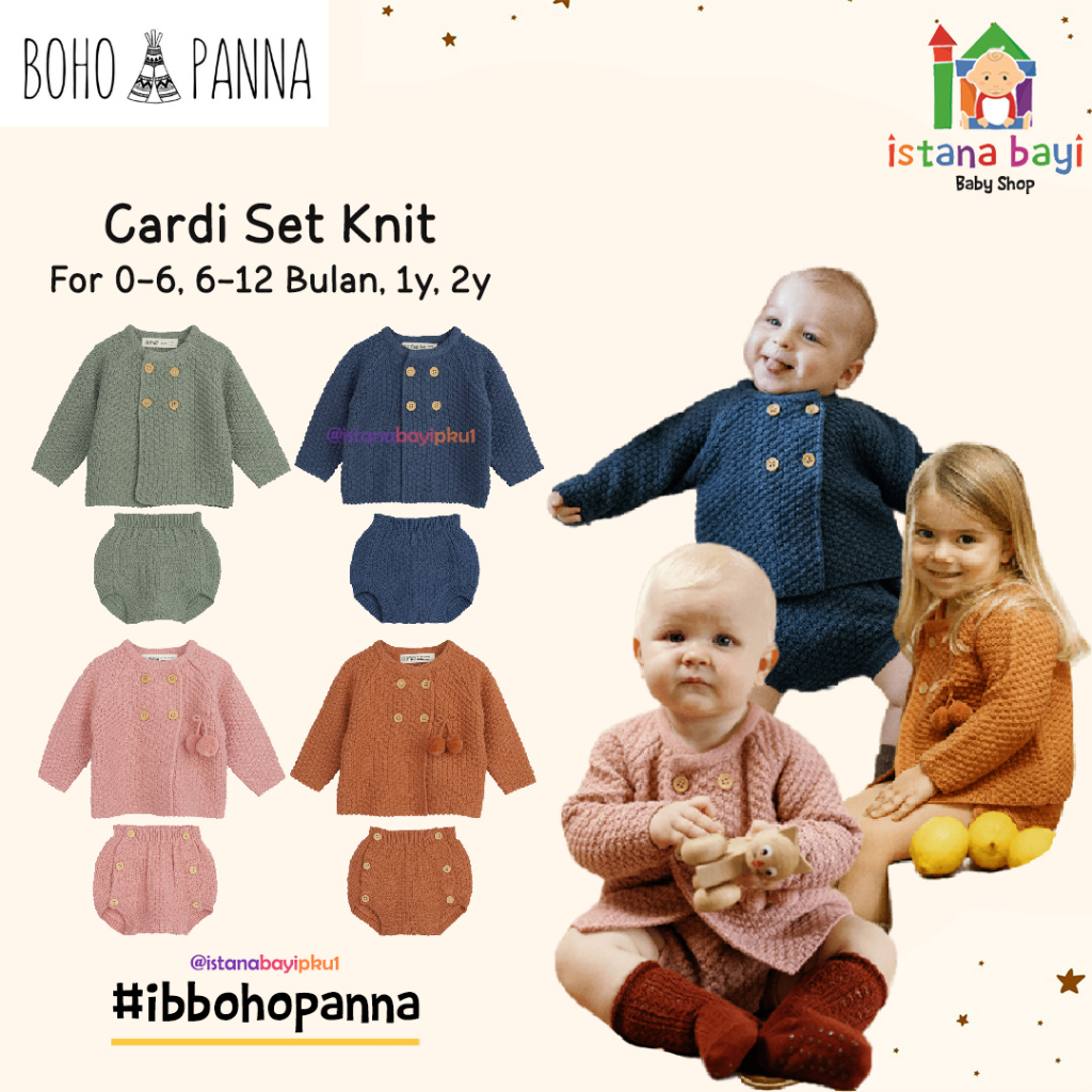 Bohopanna Cardi Set Knit - Setelan Anak