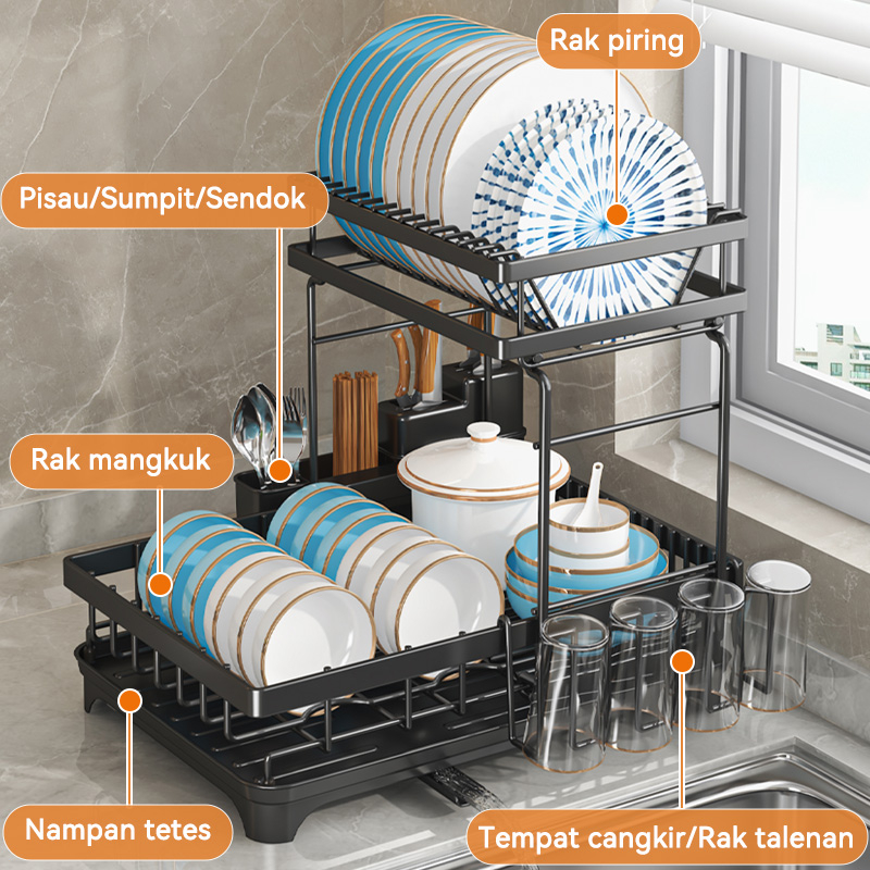 Rak Piring Dapur Rak Pembuangan Rak Sudut Rak Piring Multifungsi