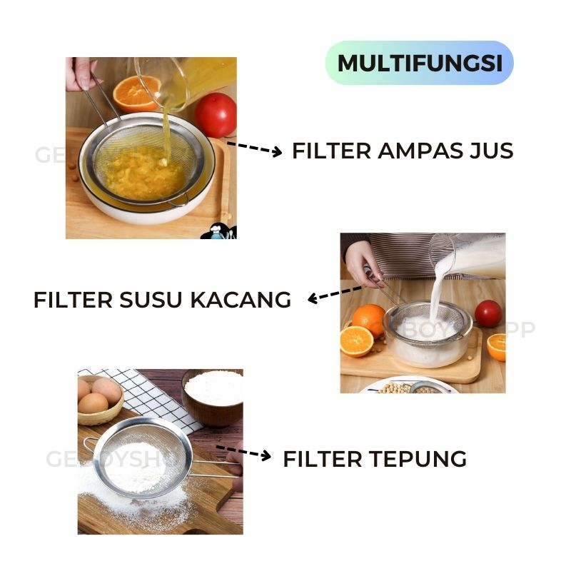 Saringan Teh / Saringan Tepung / Saringan Minyak Stainless Steel Serbaguna Small Size