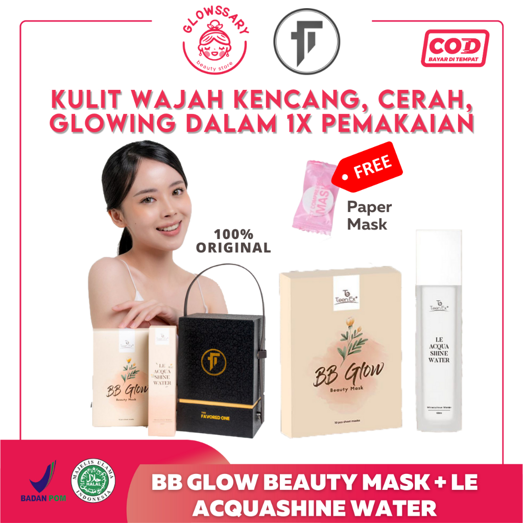 BB Glow + Le Acquashine Water Face Mist Pelembab Wajah Set Paket Lengkap