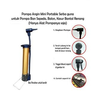 Pompa Mini pompa Angin Manual portable alat Pompa Ban Sepeda Motor Bola Balon serbaguna