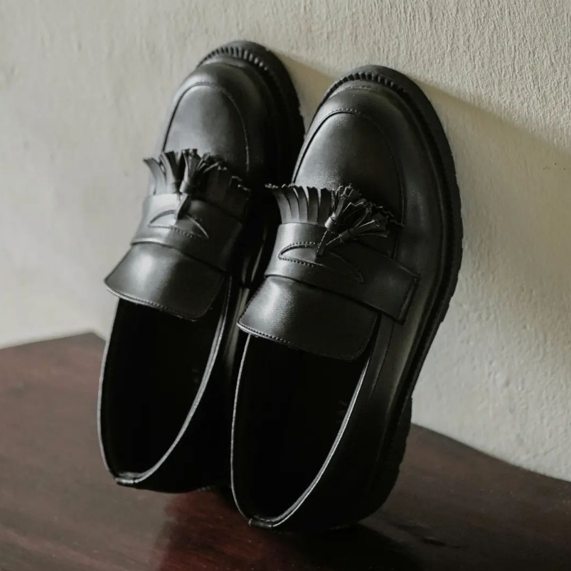 Sepatu Formal Loafers Pria Hitam Original Casual Keren Elegan Loafer Kerja Pria - Bian Men