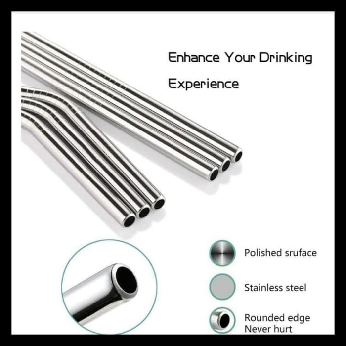 Sedotan Stainless Steel Straw Anti Karat - Sedotan Ramah Lingkungan