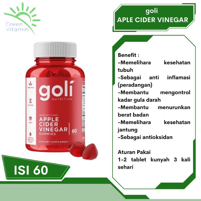 GOLI Apple Cider Vinegar Gummies (isi 60pcs) Ori BPOM