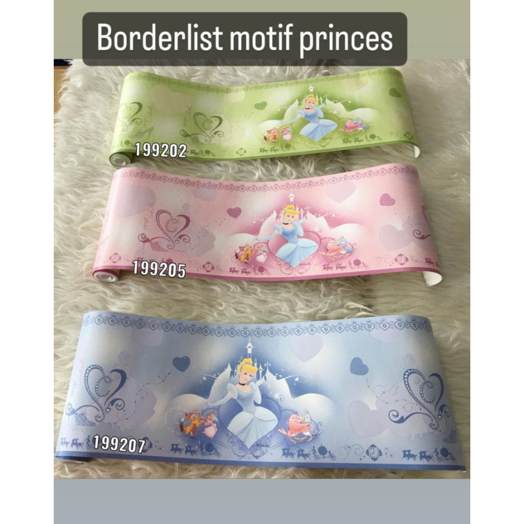 Wallpaper Border List Princess Cinderela Hijau Biru