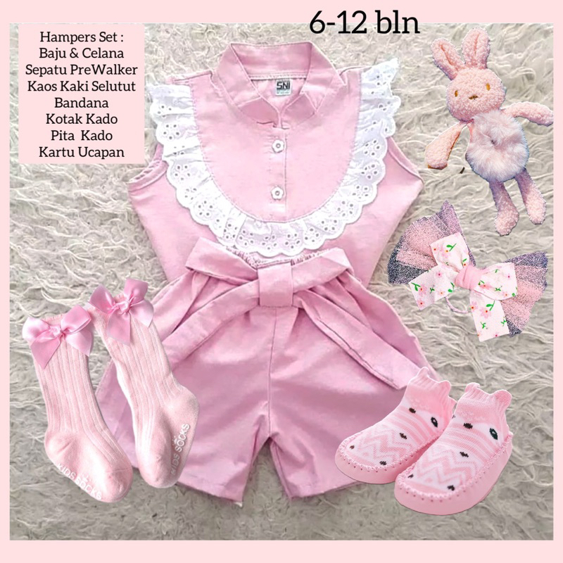 Murah Hampers Bayi Girl Perempuan 0-12 bln Free Goodie Bag. NewBorn Hamper Baby Girl Boy Kado Hadiah Lahiran Perempuan Gift Set Newborn Baby Gift Perempuan Parcel Box Kotak Premium Eksklusif