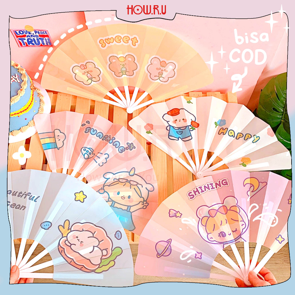 HOW.R.U | Kipas Lipat Lucu / Portable Folding Fan