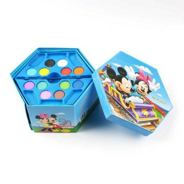 ALAT UNTUK MENGGAMBAR ATAU MELUKIS CRAYON ISI 46 PCS KARAKTER MICKEY MOUSE