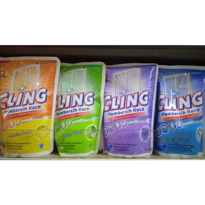 Cling Pembersih Kaca 425ml - Pouch (KEMASAN BARU)