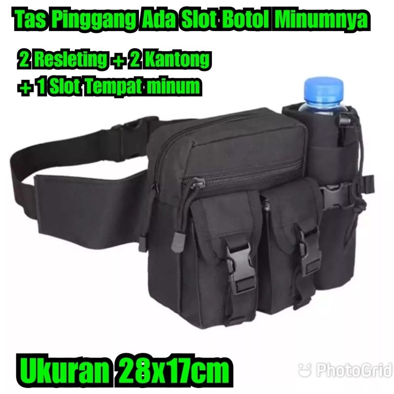 Tas Pinggang botol minum 28x17cm Tas botol minum Tas  ada slot botol Minumnya