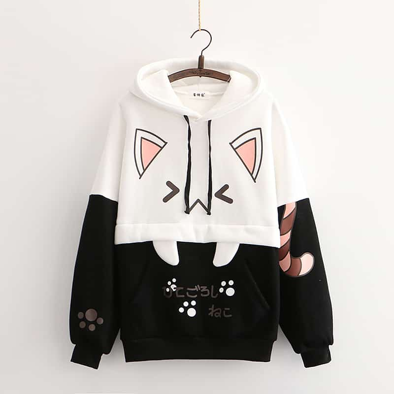 CAT FUNNY SWEATER / SWEATER HOODIE WANITA TERMURAH / SWEATSHIRT LUCU KOREAN STYLE