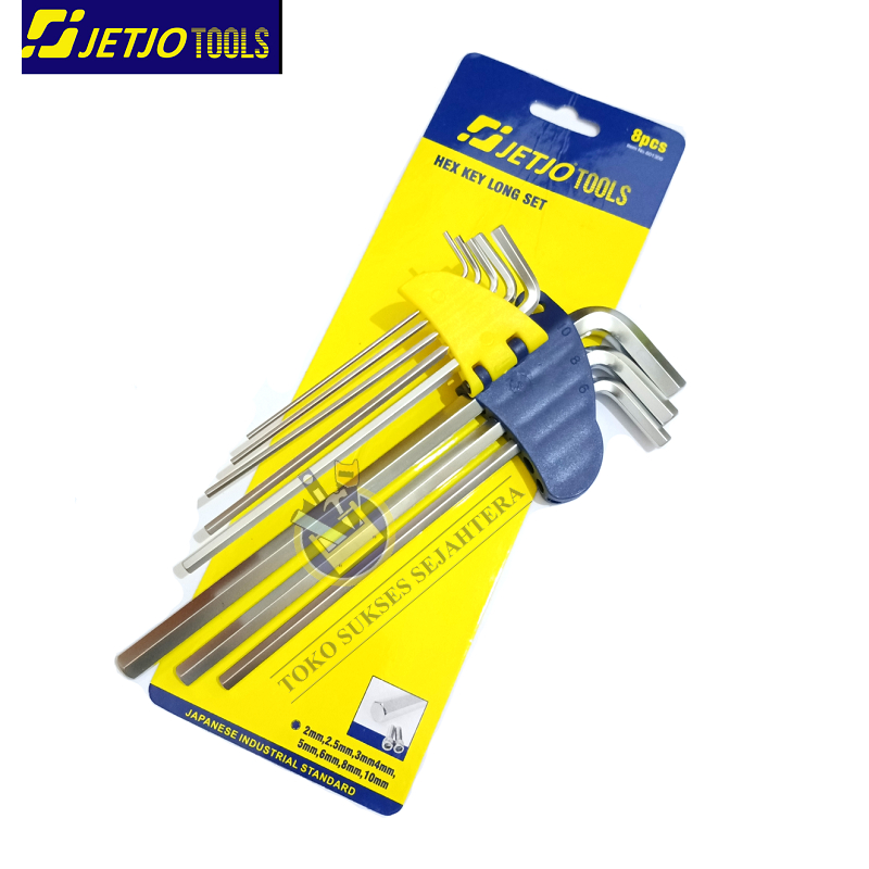 JETJO TOOLS Hex Key long Set 8Pcs Kunci L Panjang Set 8 Pcs Kunci L Panjang Set 8 Pcs / Hex Key Long Set 8pcs / Kunci L Set 8pc Long