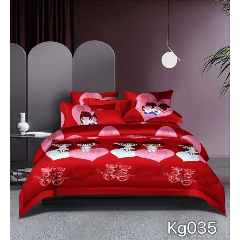 Sprei Katun Korea / Sprei Wedding / Sprei Merah / Sprei Super Halus & Lembut Best Seller