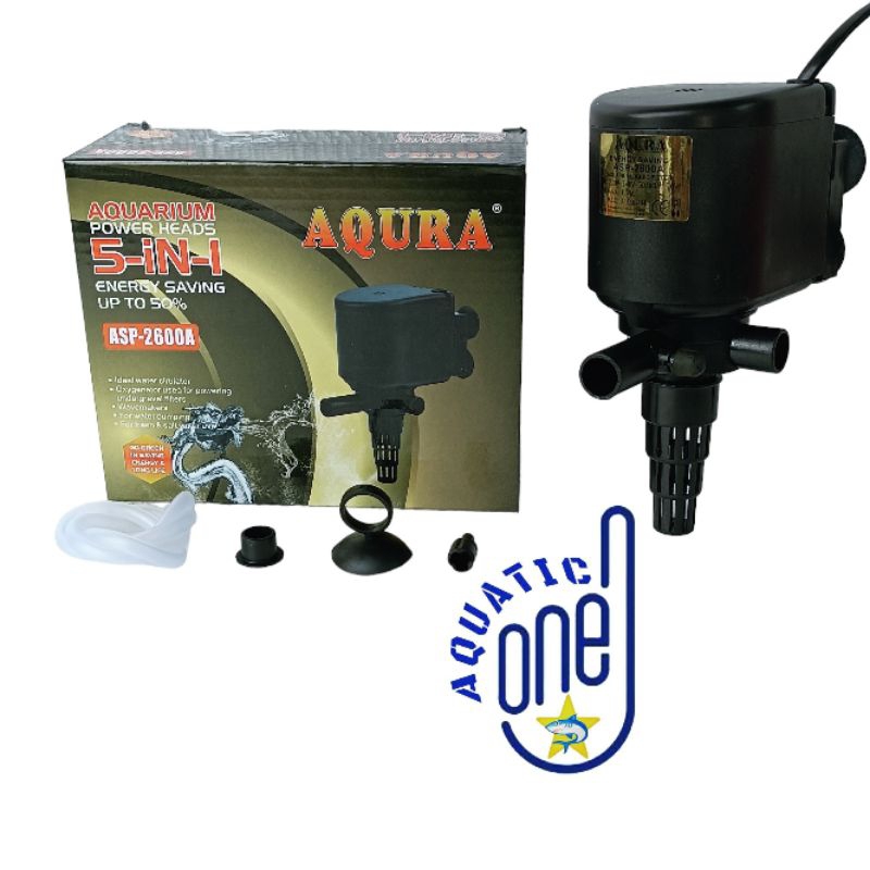 AQURA ASP 2600 mesin pompa celup aquarium kolam waterpump water pump filter submersible akuarium ph power heads 2000 Lph keatas liter per jam