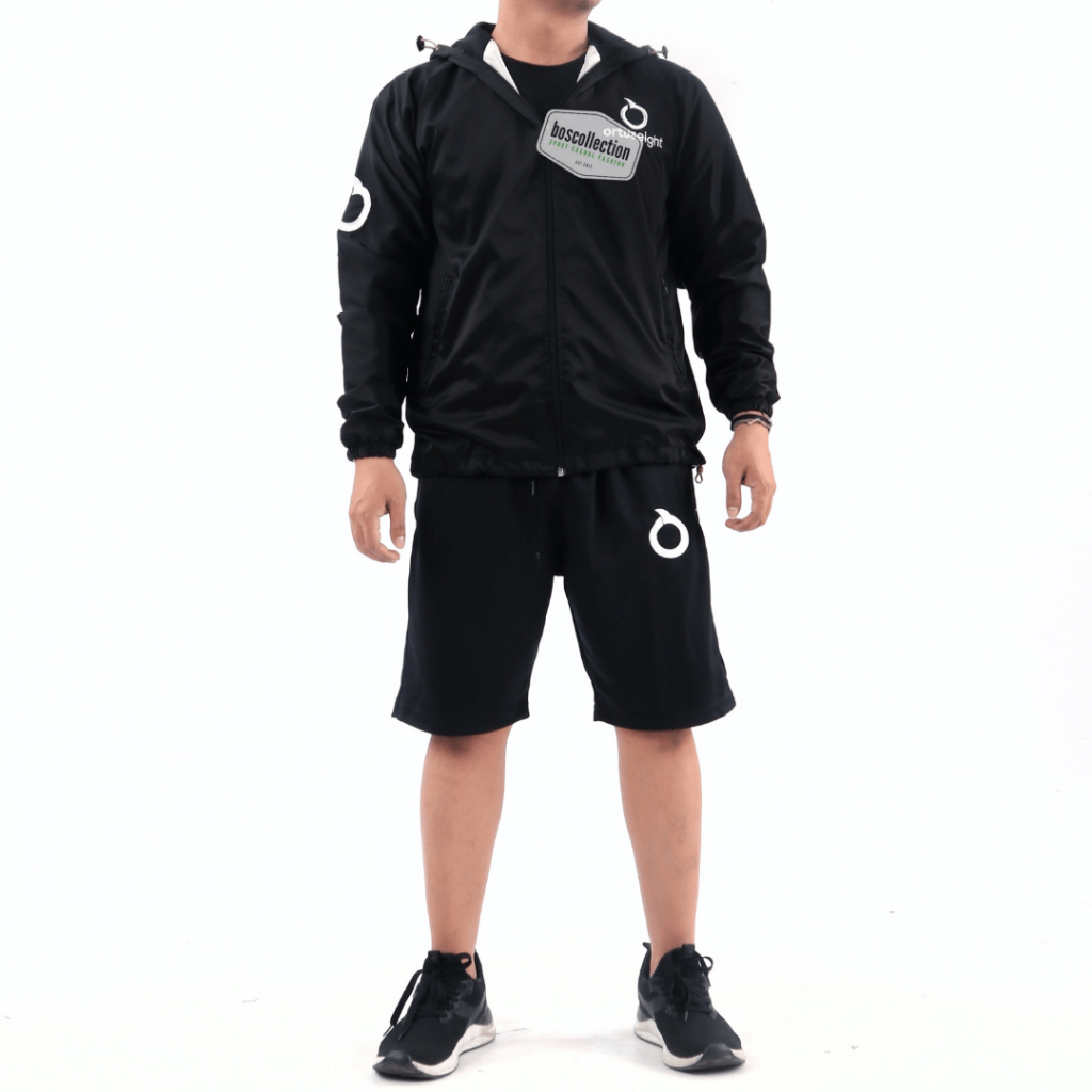 1 SET JAKET PARASUT dan CELANA PENDEK PRIA SPORT TRAINING