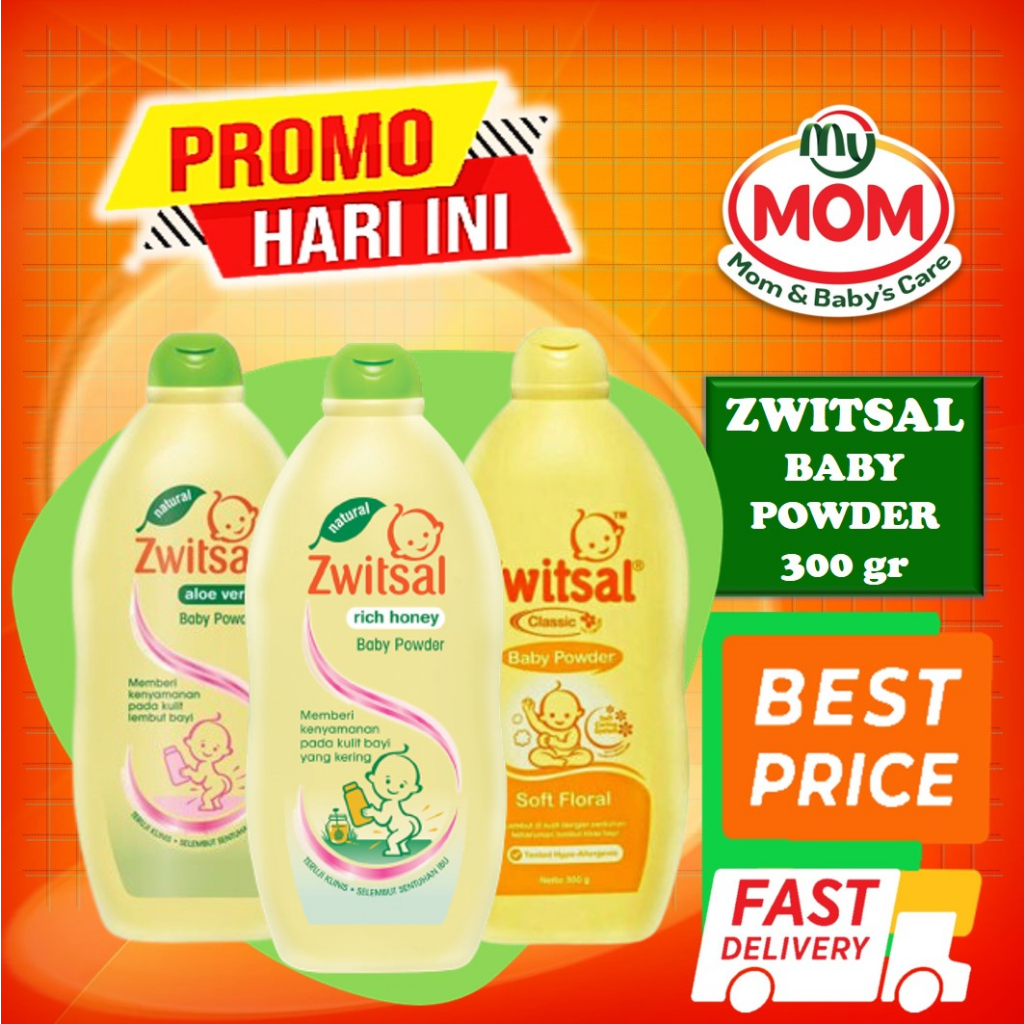 [BPOM] Zwitsal Baby Powder 300 gr / Classic / Soft Floral / Rich Honey / Milk Honey / Fresh Floral / Bedak Bayi / MY MOM