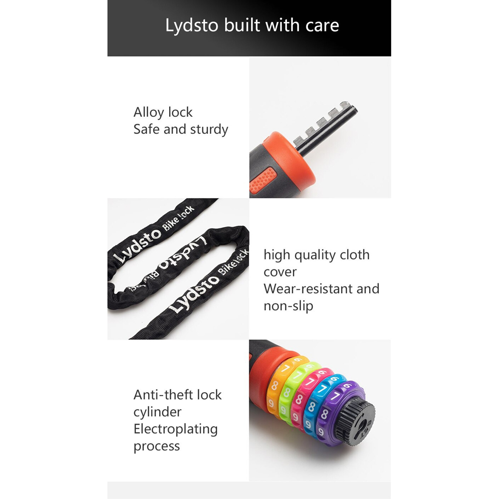 Lydsto Gembok Sepeda Motor 5 Digit Rainbow Lock Chain - YM-CHS01 - Multi-Color