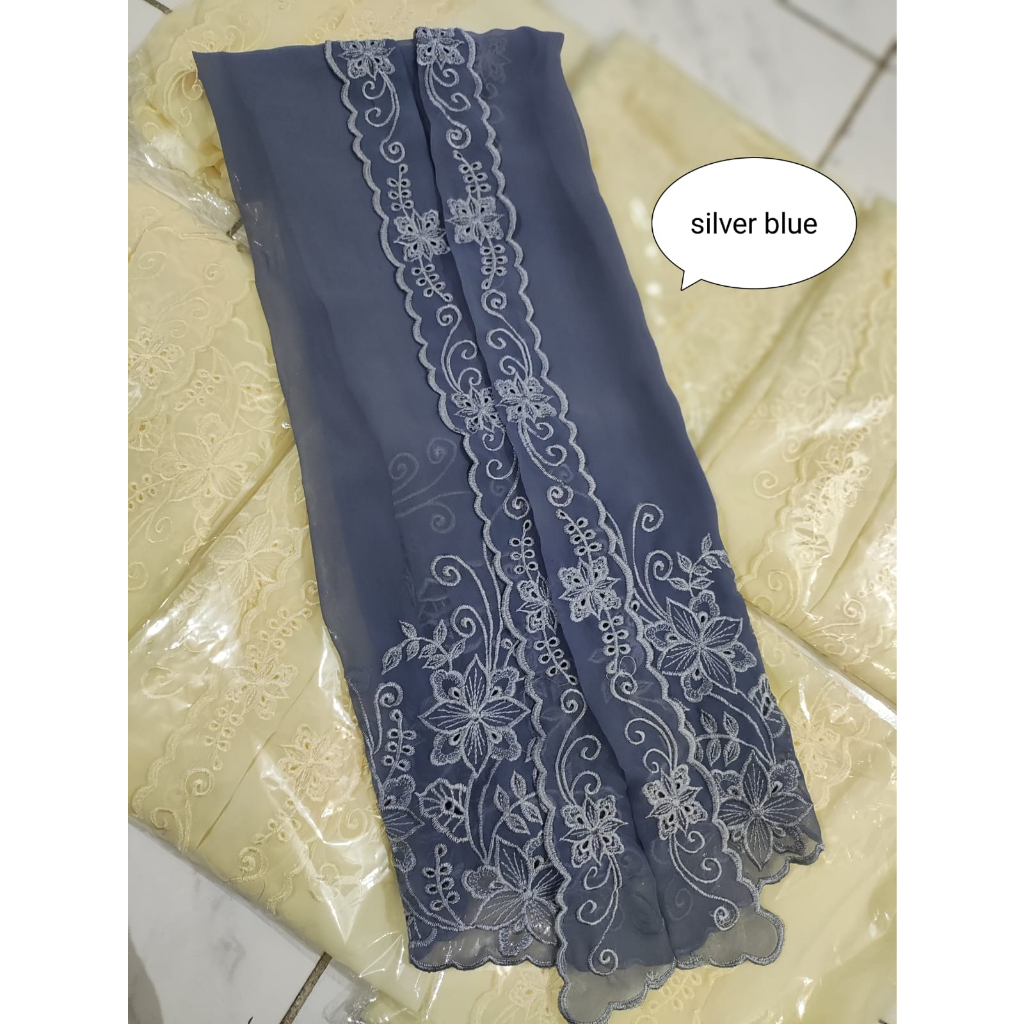 kain kebaya bordir leher lipat