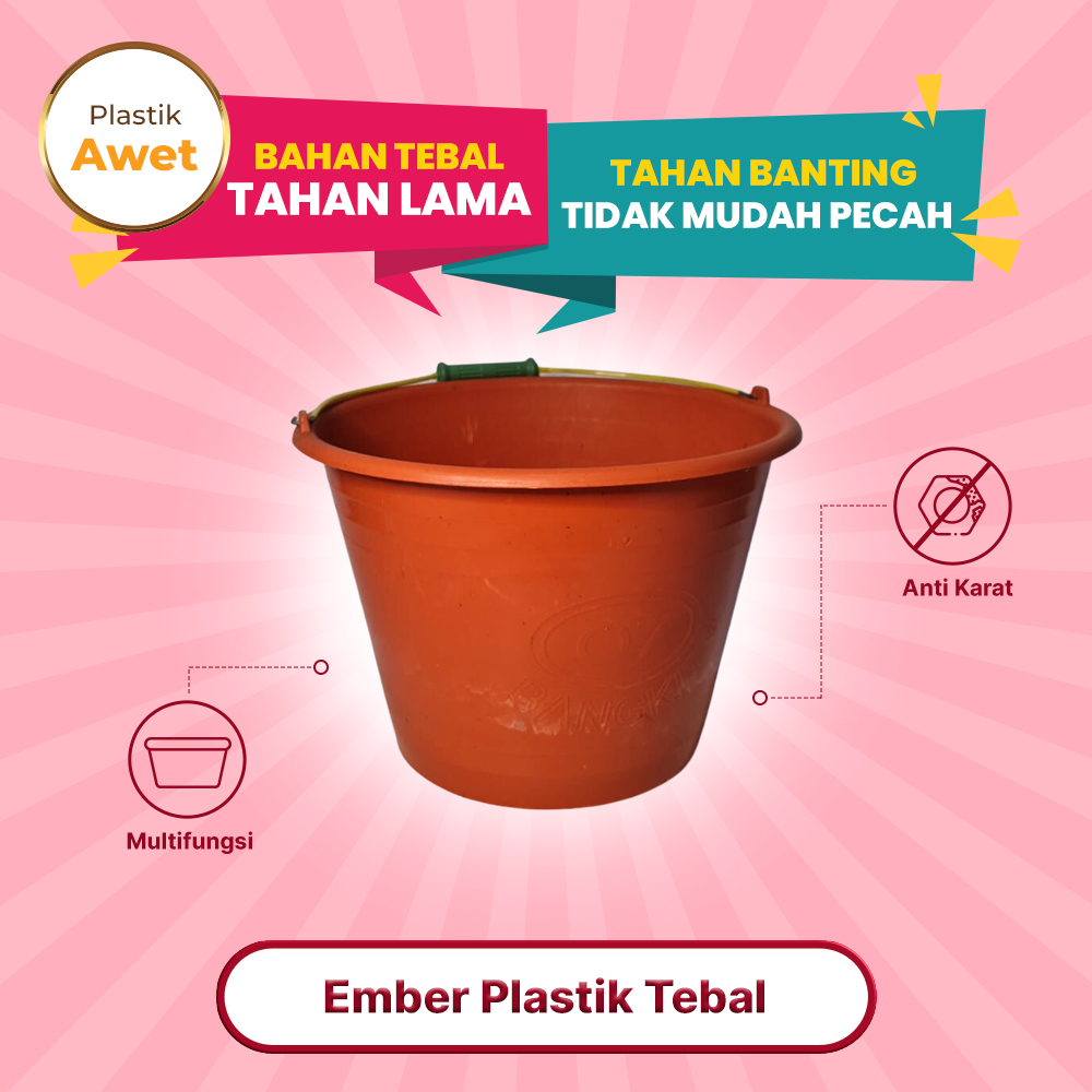 Ember Plastik Besar Jumbo Anti Pecah 4 Liter Multifungsi Serbaguna - Mufid