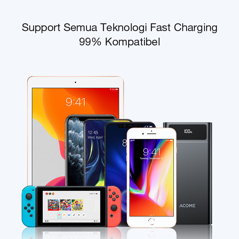 new acome powerbank 20000mah ap201 fast charging led display dual input & three output original for